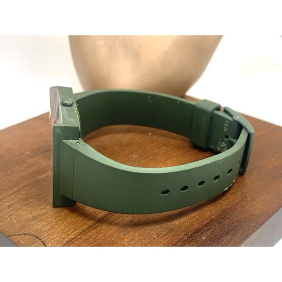 Swatch Women's Watch SO34G700 What If Swiss Quartz White Dial Green Rubber 33mm - Picture 9 of 14